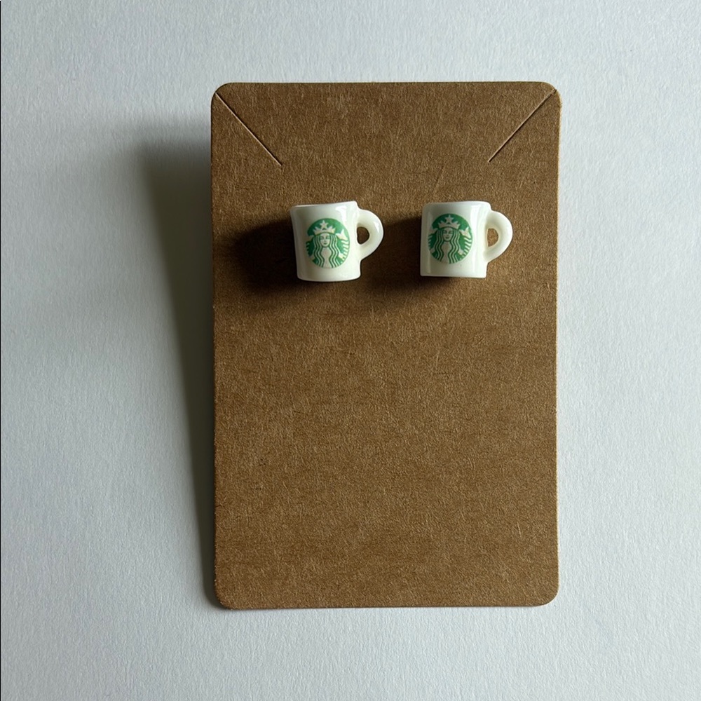 Starbucks Mini Mug Earrings with Green Logo